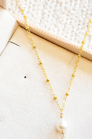 Triple Stacked Baroque Pearl Beam Necklace