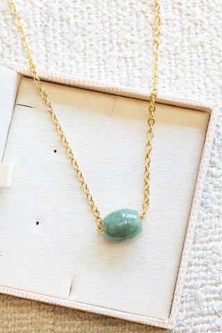 Large Jade Barrel Mini Diamond Link Necklace