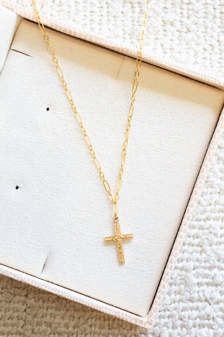 Floral Cross Mini Wishful Necklace