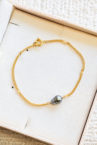 Baroque Silver Tahitian Pearl Sunset Bracelet