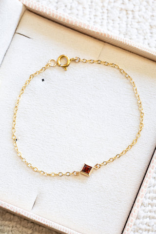 CZ Garnet Diamond Bracelet