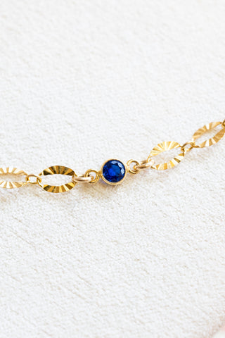 CZ Sapphire Flat Starburst Bracelet