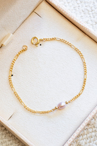 Mauve Edison Pearl & Bead Wispy Bracelet