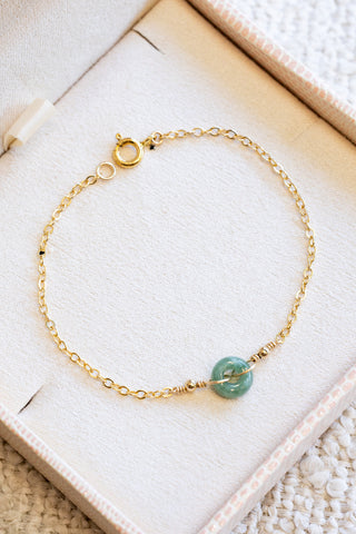 Mini Jade Donut & Bead Bracelet