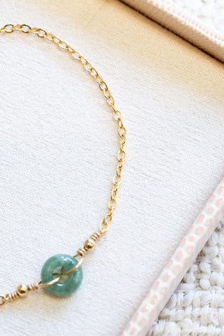 Mini Jade Donut & Bead Bracelet