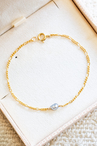 Small Flat Silver Keshi Tahitian Pearl Bliss Bracelet