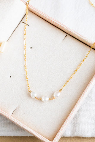 Triple Keshi Pearl Mini Wishful Necklace