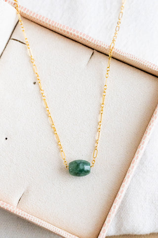 Mini Jade Barrel Mini Wishful Necklace