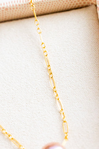 Peach Sweetheart Pearl Mini Wishful Necklace