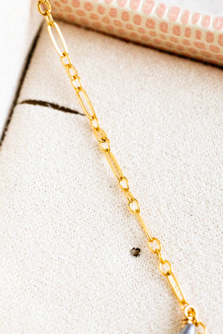 Silver Keshi Tahitian Pearl & Bead Drop Necklace