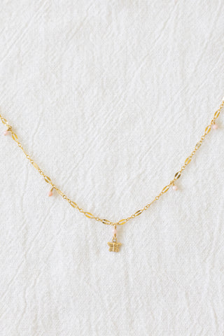 Sample Sale - Princess Pink Opal Butterfly Necklace