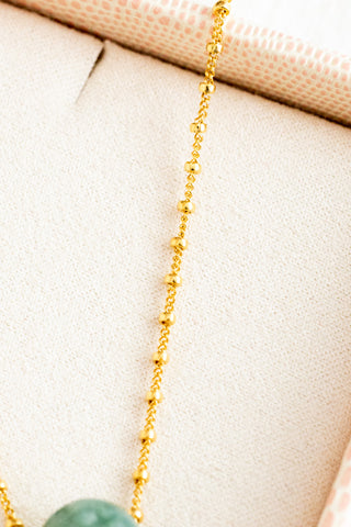 Round Patterned Jade Mini Anela Necklace