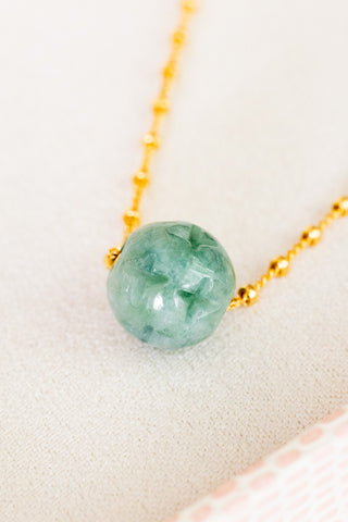 Round Patterned Jade Mini Anela Necklace