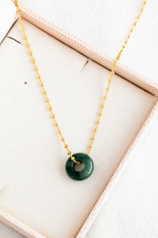 Dark Jade Donut Mini Anela Necklace