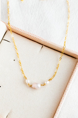 Keshi Pearl & Small Pearl Mini Wishful Necklace