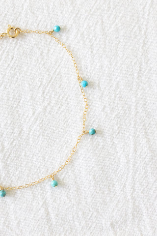 Turquoise Drop Anklet