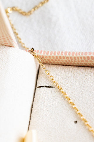 Small Pink & White Pearl Drop Necklace