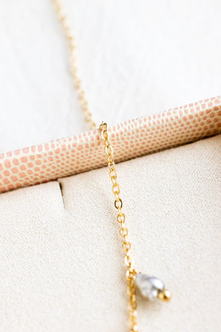 Silver Keshi Tahitian Pearl & Bead Drop Necklace