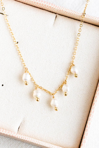 Keshi Pearl & Bead Drop Necklace