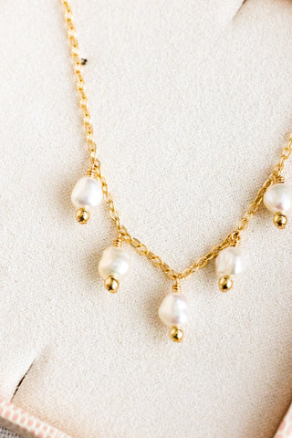 Keshi Pearl & Bead Drop Necklace