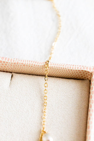 Keshi Pearl & Bead Drop Necklace