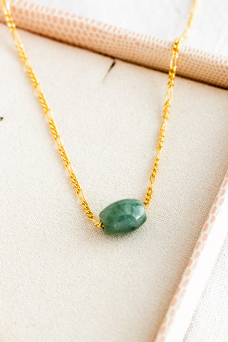 Mini Jade Barrel Bliss Necklace