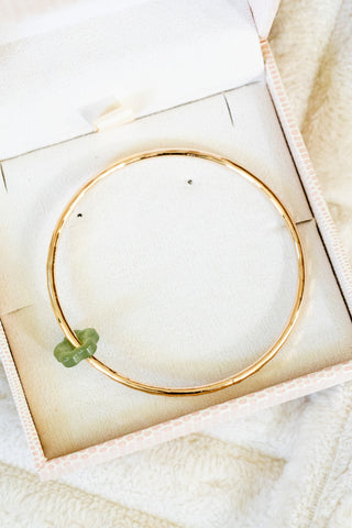 10ga Dark Jade Flower Bangle