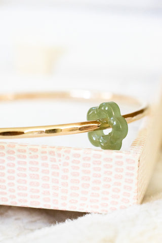 10ga Dark Jade Flower Bangle