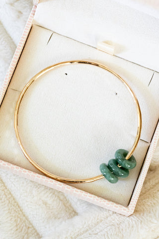10ga Large Triple Dark Jade Donut Bangle