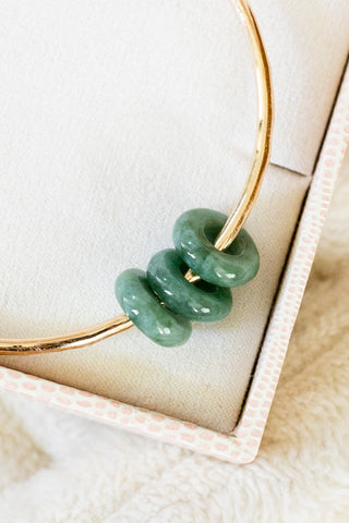 10ga Large Triple Dark Jade Donut Bangle