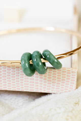 10ga Large Triple Dark Jade Donut Bangle