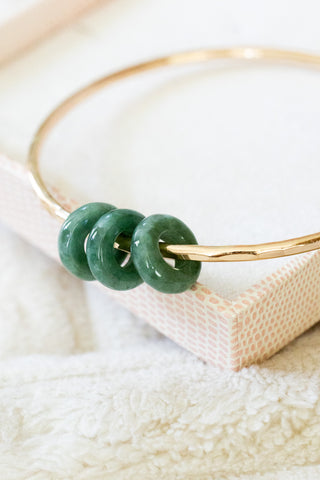 10ga Large Triple Dark Jade Donut Bangle