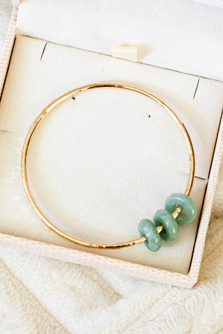 10ga Large Triple Light Jade Donut Bangle