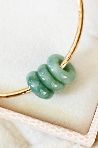 10ga Large Triple Light Jade Donut Bangle