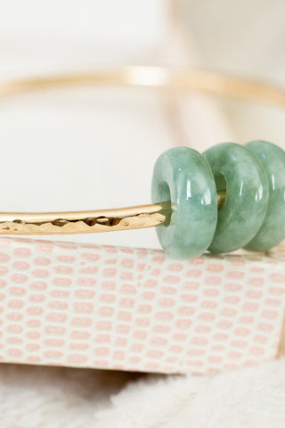 10ga Large Triple Light Jade Donut Bangle