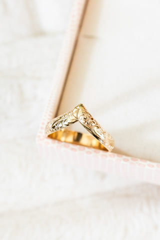 Chevron Floral Ring