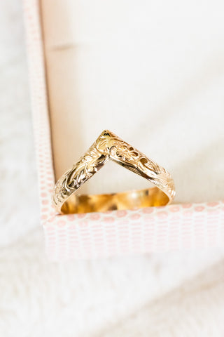 Chevron Floral Ring