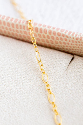Champagne Teardrop Edison Pearl & Bead Oval Mini Wishful Necklace