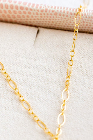 Floral Cross Oval Mini Wishful Necklace