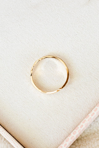 Thick Hammered Chevron Ring
