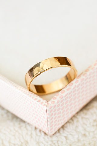 Thick Hammered Ring