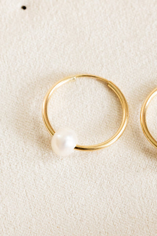 Small Round Pearl 16mm Endless Hoops
