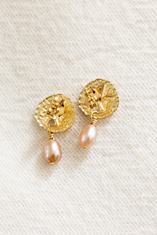 Pink Pearl Sand Dollar Studs