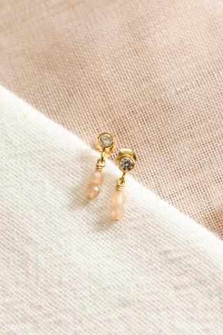 Double Stacked Sunstone CZ Studs