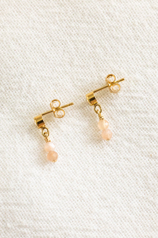 Double Stacked Sunstone CZ Studs