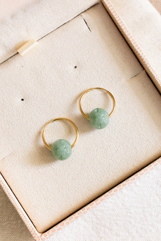 Round Patterned Jade 16mm Endless Hoops