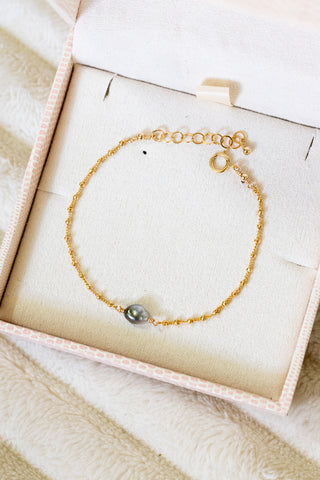 Silver Keshi Tahitian Pearl Mini Anela Bracelet