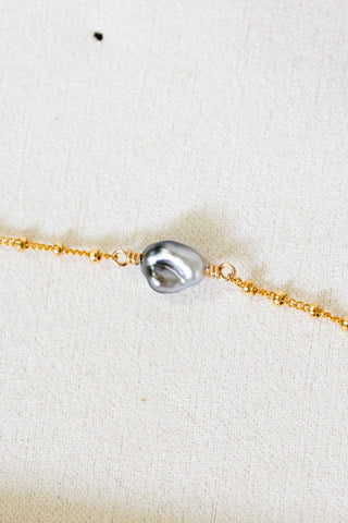 Silver Keshi Tahitian Pearl Mini Anela Bracelet