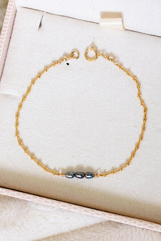 In-Line Dark Mini Keshi Tahitian Pearl Mini Anela Bracelet