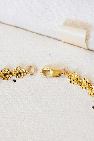 Keshi Tahitian Pearl Hammered Coin Bracelet